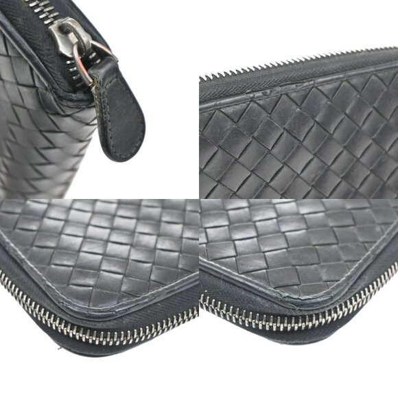 BOTTEGA VENETA Intrecciato Long Zipper Around Wallet Leather Black - Picture 9 of 16